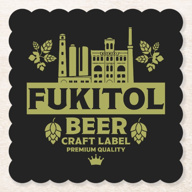 Novelty Funny Beer Label Paper Coaster (Front)