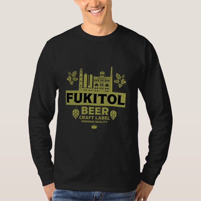 Novelty Funny Beer Label T-Shirt (Front)
