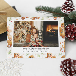 Novelty Gingerbread Men Holiday Photo Postcard