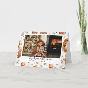 Novelty Gingerbread Men Holiday Photo Thank You Card