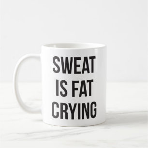 Novelty Gym - Sweat Is Fat Crying - Funny Workout Coffee Mug