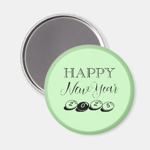 Novelty Happy New Year Light Green Magnet