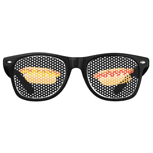 Novelty Hot Dog Black Party Retro Sunglasses (Front)