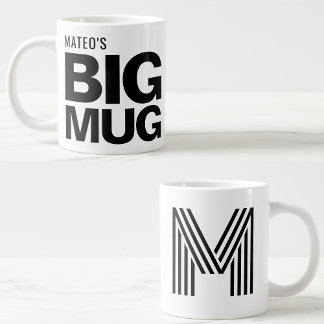 Novelty JumboCup | Custom Name & Initial Large Coffee Mug