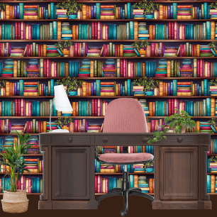 Novelty Library Bookcase Wallpaper