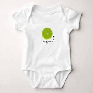 novelty "looking sharpe" lime baby clothes baby bodysuit