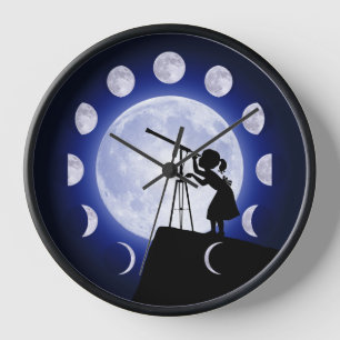 Novelty Moon Phase Children's Clock
