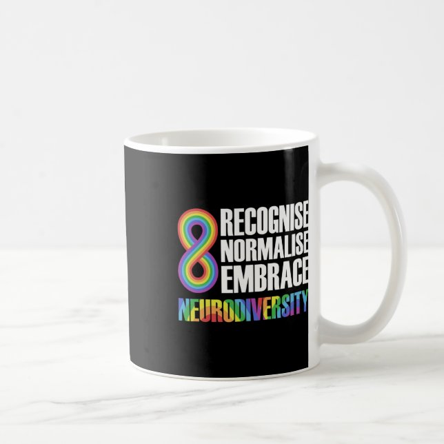 Novelty Neurodiversity Rainbow Infinity Autism Awa Coffee Mug (Right)