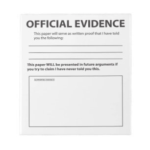 Novelty Official Evidence Funny Notepad