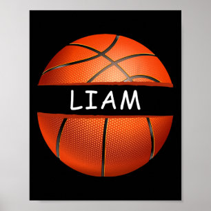 Novelty Personalised Name Liam Sports Bysketbyll Poster