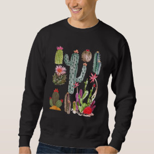Novelty Retro Cactoid Opuntias Horticulture Herbal Sweatshirt