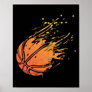 Novelty Silhouette Basketball Gift Graphic For Bal Poster