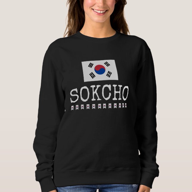 Novelty Sokcho City South Korea Travel Vacation Wo Sweatshirt (Front)