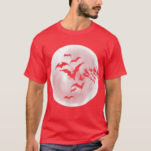 Novelty strange bats flying, moon, night, Hallowee T-Shirt