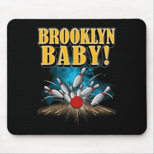 Novelty Ten Pin Brooklyn Baby Funny Bowler And Bow Mouse Pad