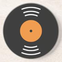 Novelty vinyl record image sandstone drink coaster