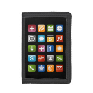 Novelty wallet with vector app icon graphics