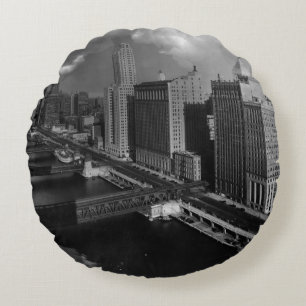 November 1939:  The city of Chicago Round Cushion