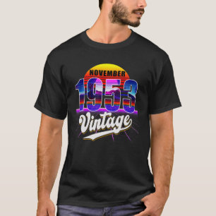 November 1953 Retro 68Th Birthday Vaporwave 60'S S T-Shirt