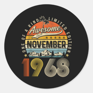 November 1968 55Th 55 Classic Round Sticker