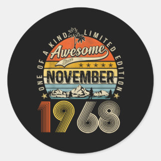 November 1968 55Th 55 Classic Round Sticker