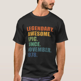 November 1978 45 Years Men Women Anniversary 45Th  T-Shirt