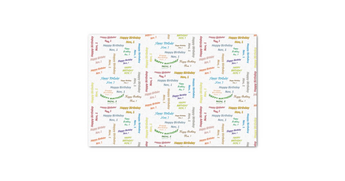 November, 1 Birthday Tissue Paper Zazzle