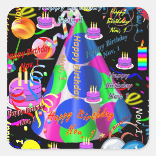 November, 1 Kids Birthday Stickers