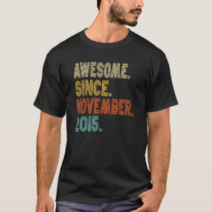 November 2015 7 Year Old 7th Birthday Boy Girl T-Shirt