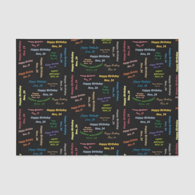 November, 24 Birthday Tissue Paper (Front)