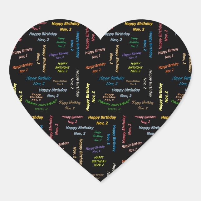 November, 2 Birthday Sticker (Front)