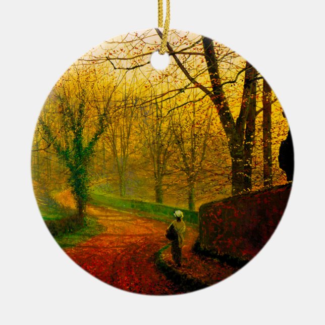 November Afternoon Stapleton Park Grimshaw Ceramic Ornament (Front)