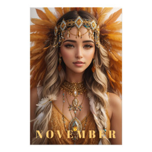 *~* NOVEMBER AP53 Headdress Topaz Birthstone Photo Print