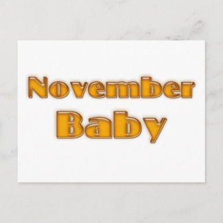 November Baby Postcard