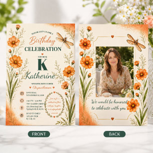 November Birth Flower Chrysanthemum Birthday Invitation
