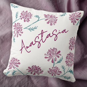 November Birth Month Chrysanthemum Personalized Cushion