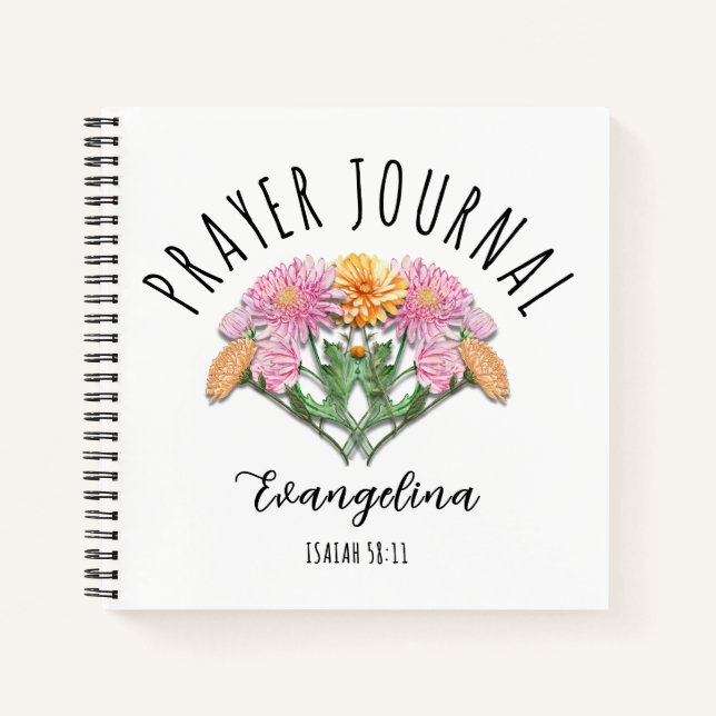 November Birth Month Flower Christian Prayer Notebook (Front)