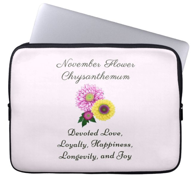 November Birth Month Flower Chrysanthemum Laptop Sleeve (Front)