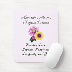 November Birth Month Flower Chrysanthemum Mouse Pad