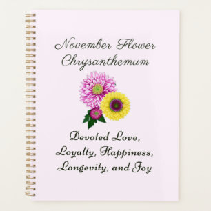 November Birth Month Flower Chrysanthemum Planner