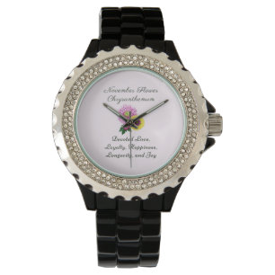 November Birth Month Flower Chrysanthemum Watch