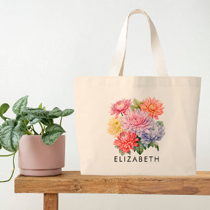 November Birth Month Flower Custom Gift for Her Large Tote Bag