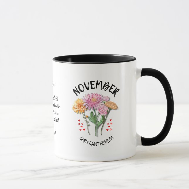 NOVEMBER Birth Month Flower Custom Name Christian Mug (Right)