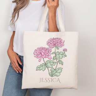 November Birth Month Flower Purple Chrysanthemum Tote Bag