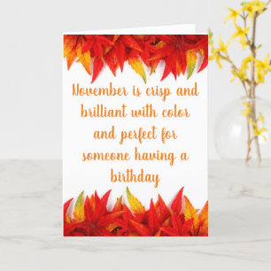 **NOVEMBER BIRTHDAYS** CRISP AND BEAUTIFUL CARD