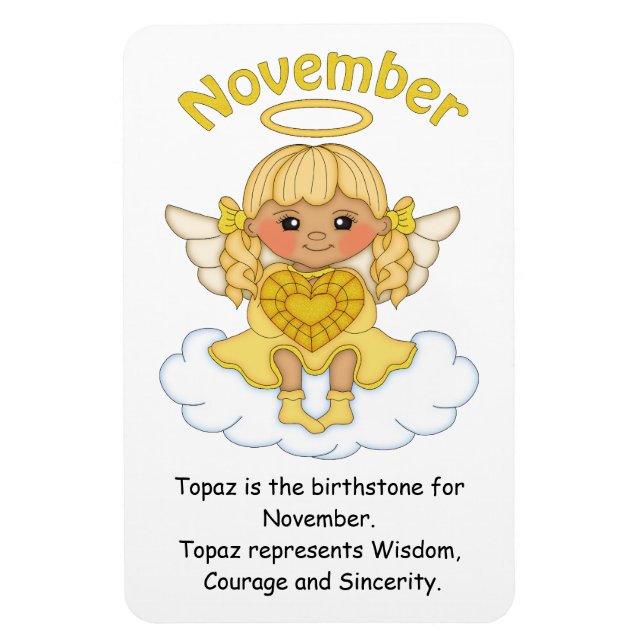 November Birthstone Angel Blonde Premium Magnet (Vertical)