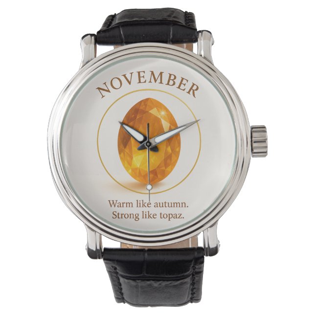 November Birthstone – Citrine for Joy, Abundance & Watch (Front)