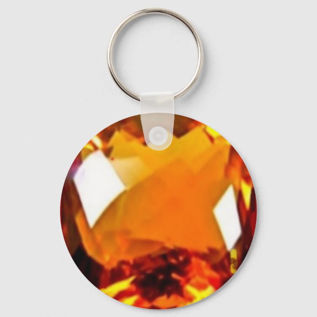 November Birthstone-Golden Citrine by Sharles Key Ring (Front)