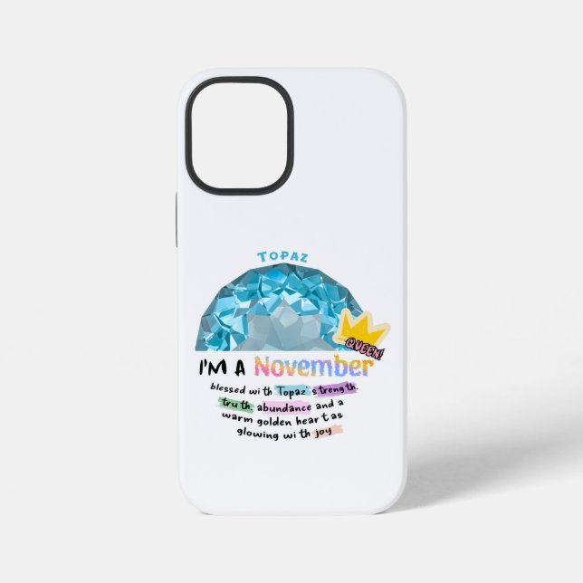 November Birthstone Topaz Graphic Hoodies iPhone Case (Back)