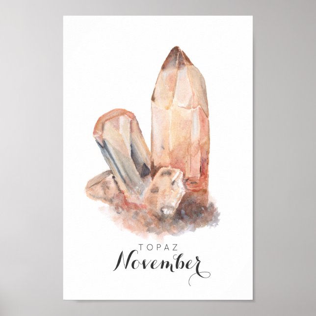 November Birthstone - Topaz Watercolor | Poster (Front)
